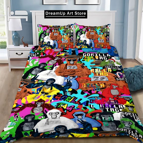 Cartoon Novelty Cool GorillaTag Duvet Cover Pillowcase Bedding Set Adult Boy Girl Bedroom Decoration Children Gift