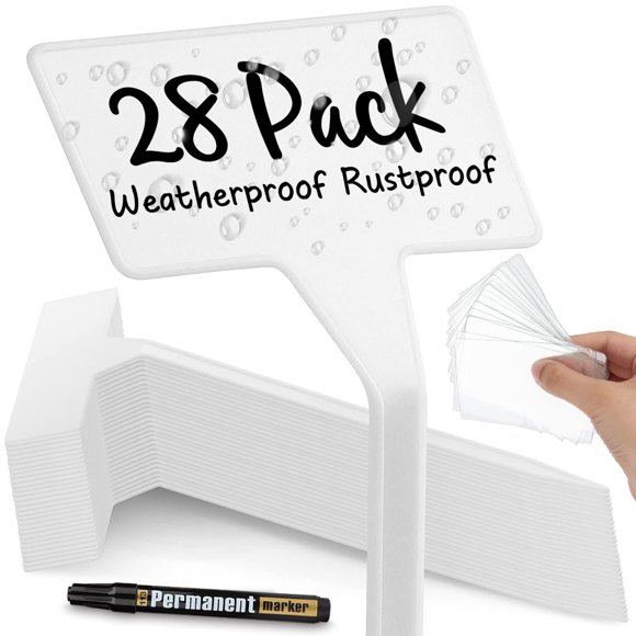 Plant Label GUFJUCH, plástico impermeable tipo T, 28 unidades