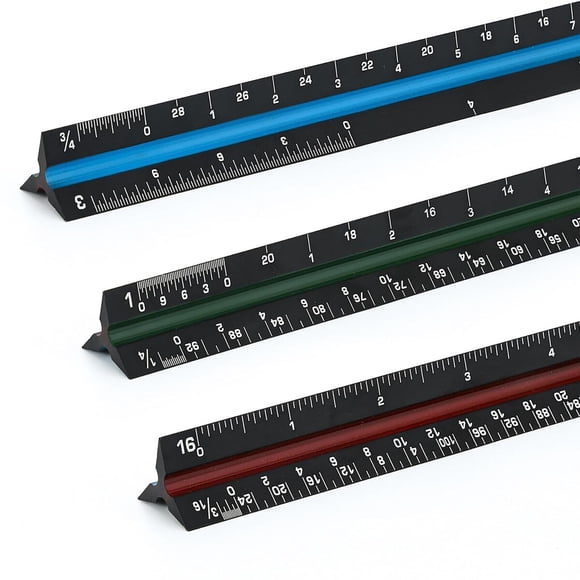 Unjoo Architectural Scale Ruler, 12-Inch Aluminum Alloy Drawing