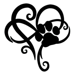 Rienda Libre - Sticker Corazón Infinito Pata Perro Dog Lover Auto Camioneta