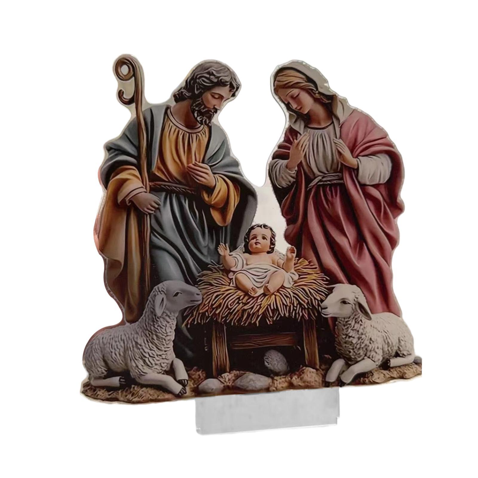 Magideal - Belén Navideño, Conjunto De Exhibición De Natividad, Jesús Festivo, Coleccionable Para Regalo De Cumpleaños, Sala De Estar, Decoración Interior, Coche