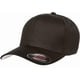 thumbnail image 2 of Gorra de béisbol Flexfit de sarga de algodón ajustada negra para adulto, 2 of 4
