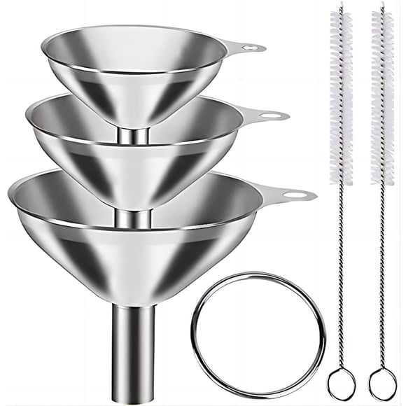 Set de embudos YEVIOR 3 en 1 de acero inoxidable para cocina