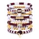 thumbnail image 1 of Pulsera NVENF de fútbol estilo Heishi de arcilla con cuentas elásticas – Pack de 7, 1 of 6