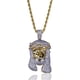 thumbnail image 1 of Collar con colgante de Jesús, cadena de oro para hombre, chapado en oro de 14 quilates, con diamantes simulados, cadena de acero inoxidable de 24 pulgadas, tamaño pequeño, grande, metal, circonita cúb, 1 of 6