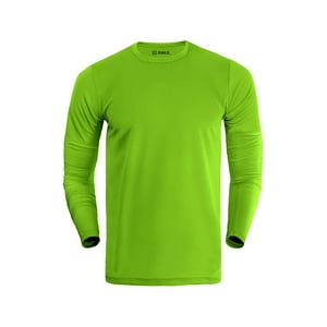 Snix - Polera Deportiva Dry Fit De Adulto Manga Larga Verde Fluor Talla Xl