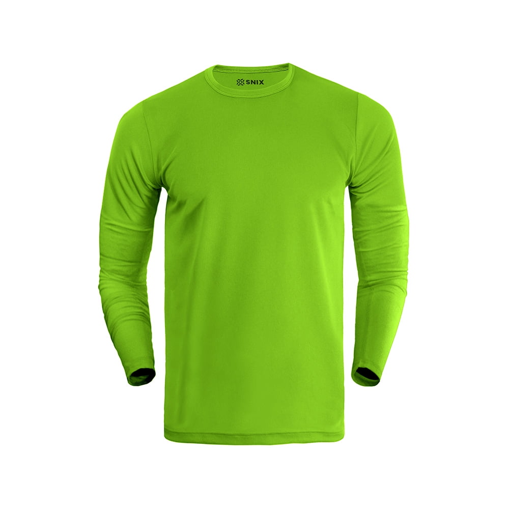 Snix - Polera Deportiva Dry Fit De Adulto Manga Larga Verde Fluor Talla S