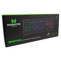 Monster Games - Teclado Gamer Monster Inception Qwerty Color Negro Con Luz Rgb Open Box