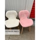 thumbnail image 2 of Silla de comedor acolchada Mariposa rosa con patas fijas de madera, 2 of 3
