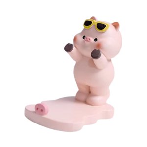 Bothyi - Soporte Portátil Para Teléfono Inteligente Con Diseño De Cerdo, Decoración Para El Hogar, Oficina, Dormitorio Con Gafas
