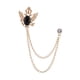 thumbnail image 4 of Broche De Traje Con Cadena, Corona De Aleación, Broches De Diamantes De Imitación, Insignia Para Abrigo, Camisas, Dorado Y Negro, 4 of 5