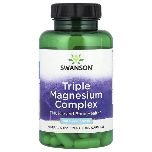 Swanson Complejo Triple de Magnesio, 400 mg 100 cápsulas