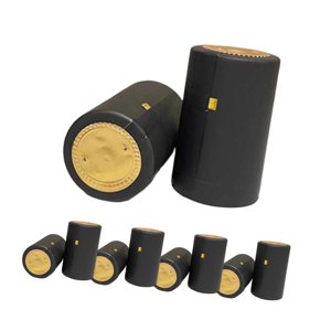 Magideal - 100 Tapones Para Botellas De Vino, Fundas Para Botellas, Diseño Retro Diy, Cápsulas Retráctiles De Pvc, Películas De Sellado Retráctiles Para La Cocin Negro