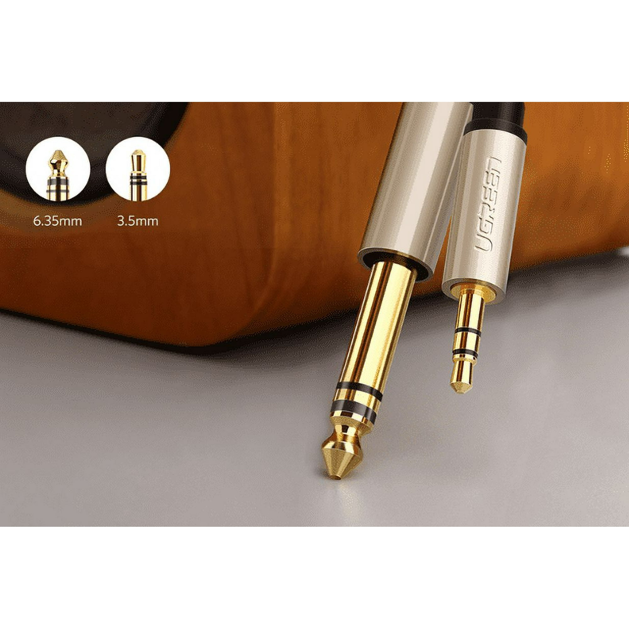 Cable De Audio Jack 3.5mm/jack 6.3 Estereo M/m 5m Negro Ugreen Av127