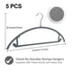 thumbnail image 4 of Perchas de plástico cromadas para trajes (paquete de 5), antideslizantes y ahorradoras de espacio, resistentes y redondeadas, para suéteres, abrigos, chaquetas, pantalones, camisas y vestidos. Perchas, 4 of 5