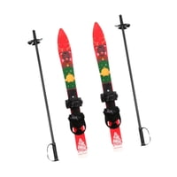 Magideal - Esquís Cortos Tablas De Esquí Y Bastones Para Niños De 3 A 8 Años Con Fijaciones Recreación Al Aire Libre Tabla De Esquí Niños Niñas Niños Snowblades