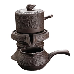 Magideal - Juego De Tetera Hecha A Mano, Juegos De Té De Arcilla Púrpura, Servicio De Té Chino Kungfú, Juego De Té Para Bodas Y Socios Comerciales Al Aire Libre Estilo A