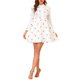 thumbnail image 1 of INSPIRE CHIC Vestido de Mujer Regreso a Clases Mangas Largas Cuello Vuelto Botón Floral Mini Vestido Camisa Blanco XS, 1 of 7
