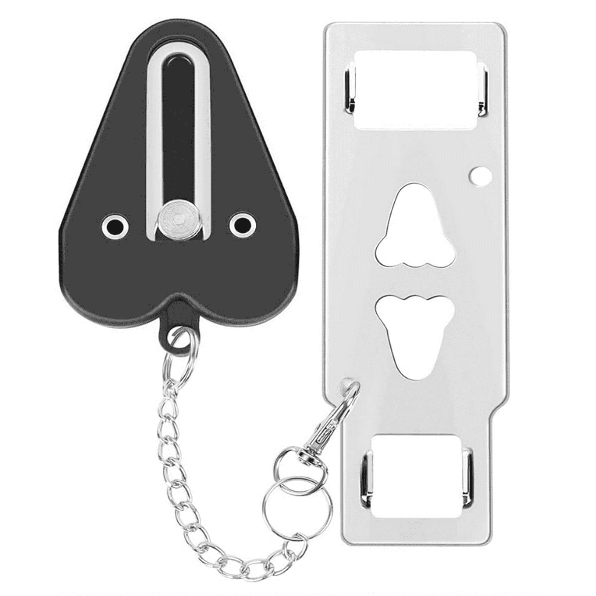 Genérica - Cerradura De Puerta De Hotel Portátil Antirrobo De Viaje Negro