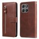 thumbnail image 1 of Funda tipo cartera para Motorola Moto G15 Power con bolsillo con cremallera y ranuras para tarjetas – Función de soporte Marrón, 1 of 5