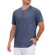 thumbnail image 5 of INSPIRE CHIC Camisetas Henley de Hombre de Manga Corta de Verano con Ribete en Contraste Talla L Azul Marino, 5 of 6