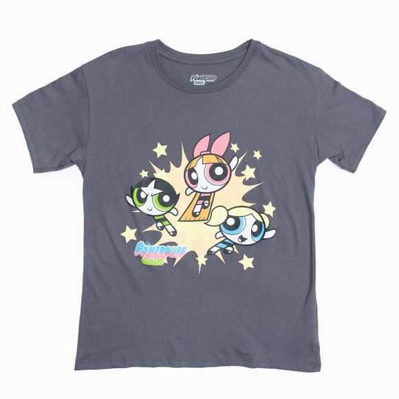 Polera Mujer Chicas Superpoderosas  Gris Cartoon Network