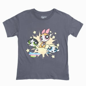 Polera Mujer Chicas Superpoderosas Gris Cartoon Network