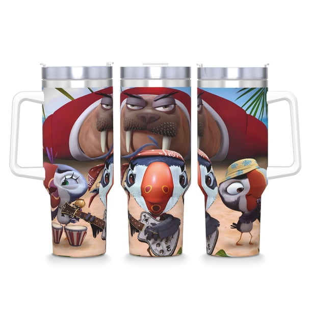 Johnny Puff Vaso aislado de acero inoxidable con asa, diseño temático, regalo para familia, amigos y fans; incluye pajita y encaja en el portavasos estándar, 40 oz