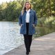 thumbnail image 2 of Chaqueta de mezclilla para mujer de talla grande Agnes Orinda con botones al frente y mangas largas 3X Azul, 2 of 8