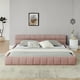 thumbnail image 2 of King size Upholstered Bed Frame with Thick Fabric, Chenille Fabric Grounded Queen Size Platform Bed with Headboard and Solid Frame. No Box Spring Needed-Pink(88.5''*85.5''*24''), 2 of 3