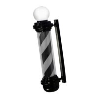 Magideal - Poste De Barbero, Luz Para Salón, Letrero Resistente Al Agua, Resistente, Montado En La Pared, Luz De Señalización Para Peluquería, Led Para Salón De Blanco Negro