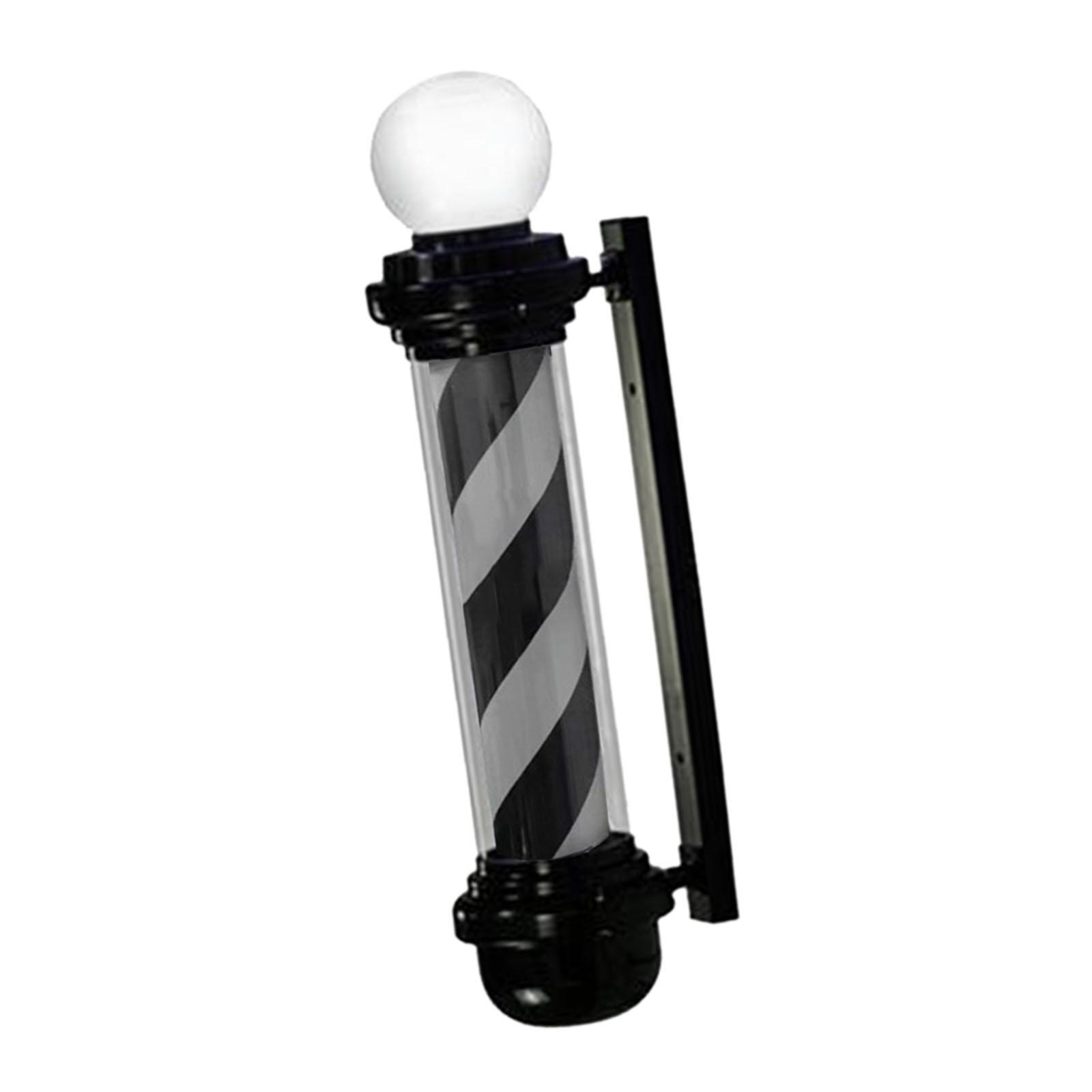Magideal - Poste De Barbero, Luz Para Salón, Letrero Resistente Al Agua, Resistente, Montado En La Pared, Luz De Señalización Para Peluquería, Led Para Salón De Blanco Negro