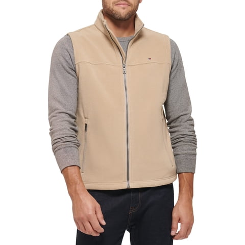 Chaleco Tommy Hilfiger De Forro Polar Para Hombre, Color Canela, Talla Xs