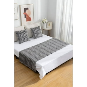 Todo Para El Hogar - Juego De Piecera De Cama Con 2 Fundas Modelo Bambú Gris