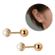 thumbnail image 1 of Aros Para Bebé Atornillados Perla Plata 925 Bañados En Oro, 1 of 3