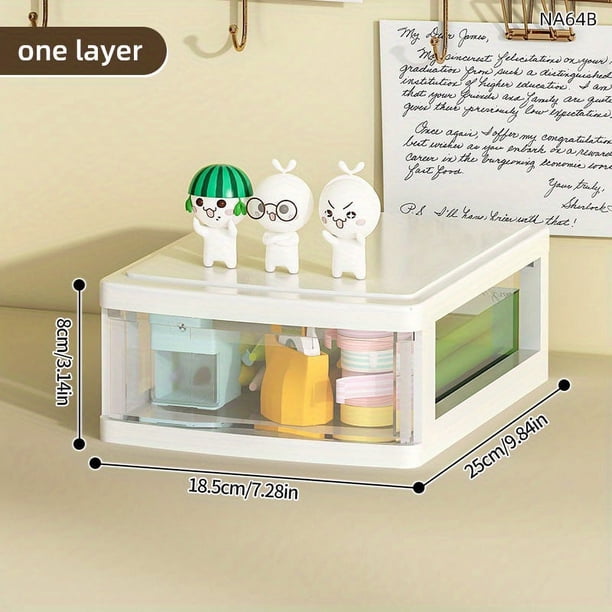 1pc Desktop Storage Box, Drawer Type Storage Cabinet, Crafts Storage Box And Organizer