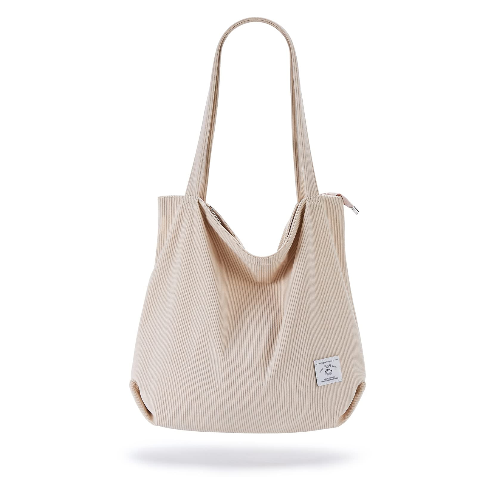 Bolso Casual De Pana Kalidi Para Mujer, Color Crema Y Blanco
