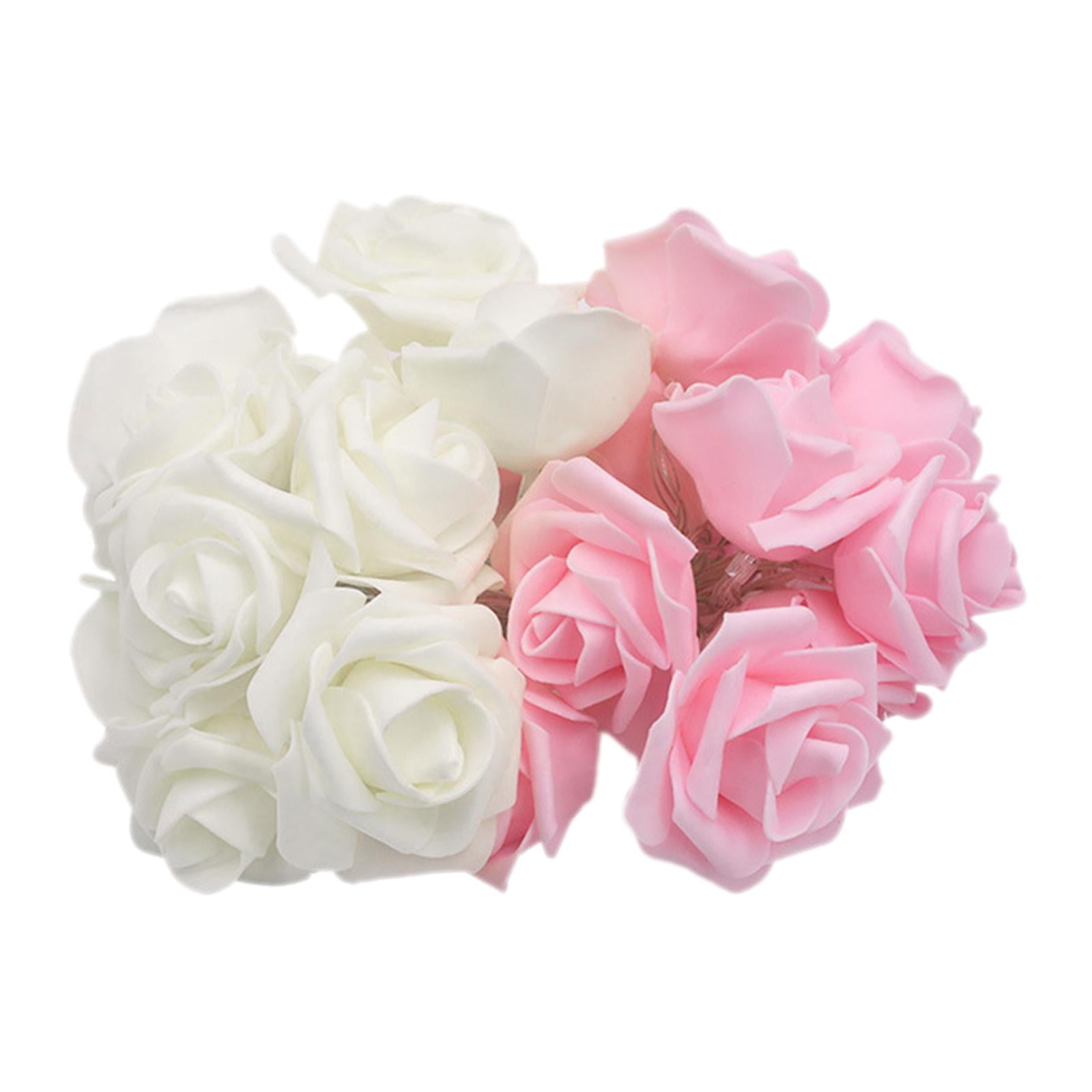 Ioensy - Luces Led De Flores Rosas, Luces De Flores Artificiales Para Jardín De Hadas, Habitación De Patio