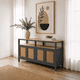 thumbnail image 2 of Buffet "Palqui" de Madera y Rattan Aparador con Puertas - Gris Grafito - 150x40x80 cm, 2 of 3