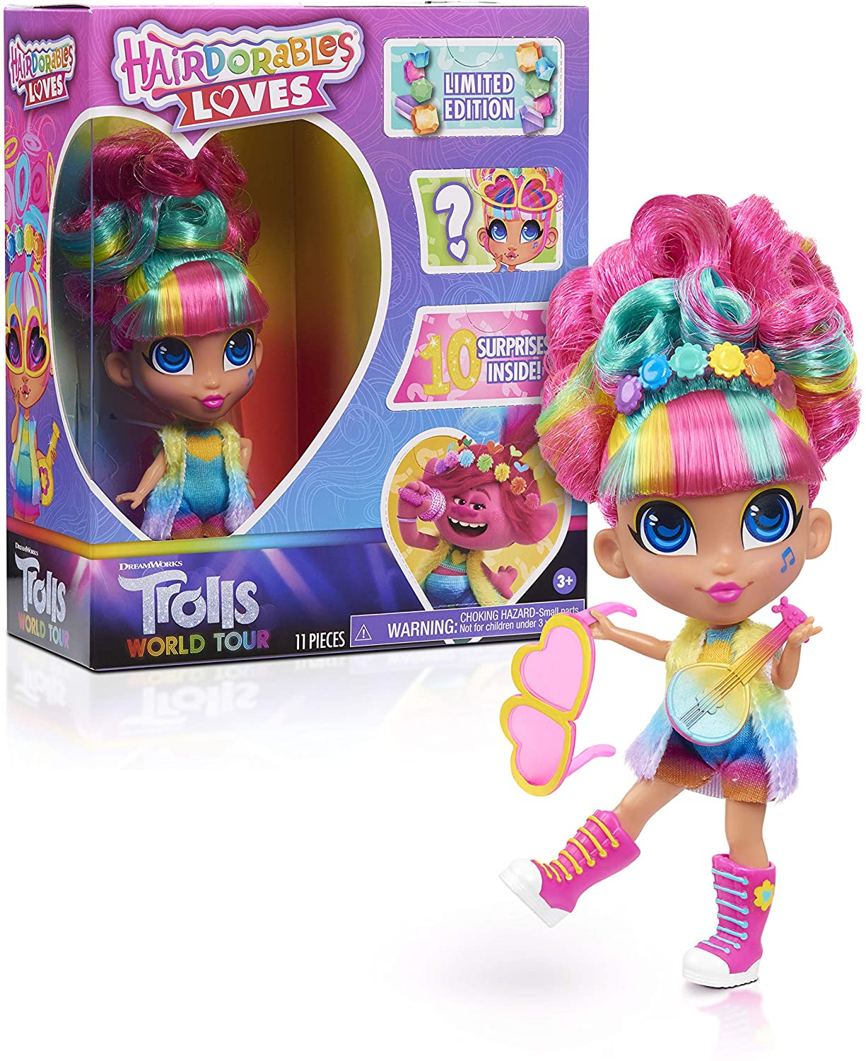 Muñeca Coleccionable Just Play Hairdorables Loves Dreamworks Trolls World Tour