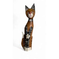 Homeessentials - Gato Madera Artesanal 60 Cm