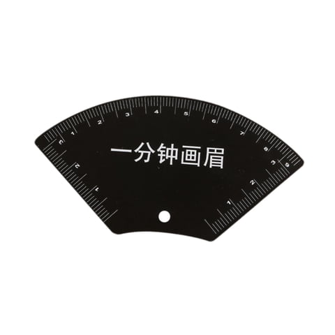 Ioensy - Plantilla De Cejas De Acero Inoxidable Para Principiantes, Color Negro, Herramienta Fácil De Usar, Forma De Medio Abanico