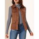 thumbnail image 5 of INSPIRE CHIC Chaleco de Utilidad sin Mangas de Mujer de Imitación de Gamuza con Botones, Chaqueta de Carga con Bolsillos y Cuello Abatible Marrón 3XL, 5 of 7