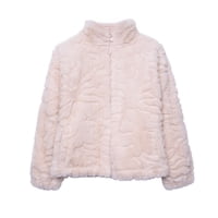 Pillin - Polerón Peludo Niña Textura Floral Beige