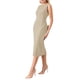 thumbnail image 4 of INSPIRE CHIC Vestido formal midi sin mangas con cuello barco para mujer, atuendo de maestra para el regreso a clases, beige L, 4 of 5