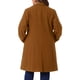 thumbnail image 3 of Abrigos largos de mujer talla grande Agnes Orinda con solapa con muescas, abrigo de invierno de doble botonadura con bolsillos 3X marrón, 3 of 6