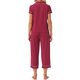 thumbnail image 3 of INSPIRE CHIC Conjunto de Pijama de Mujer de Manga Corta con Botones para Lactancia con Pantalones Capri y Bolsillos 2XL Rojo, 3 of 6