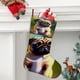 thumbnail image 2 of Pug Tema: Calcetines de Navidad, fino lino blanco para colgar en escaleras y chimenea, decoración navideña para el hogar, regalo de Navidad.54cm×38cm, 2 of 5