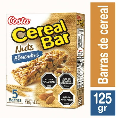 Barra De Cerealbar Nuts Almendras 125 G Costa