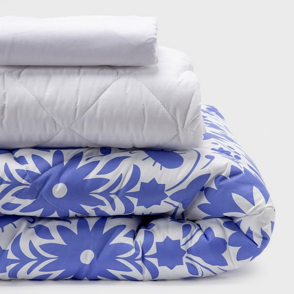 Combo 44 Plumón México Reversible Azul 2 Plazas
